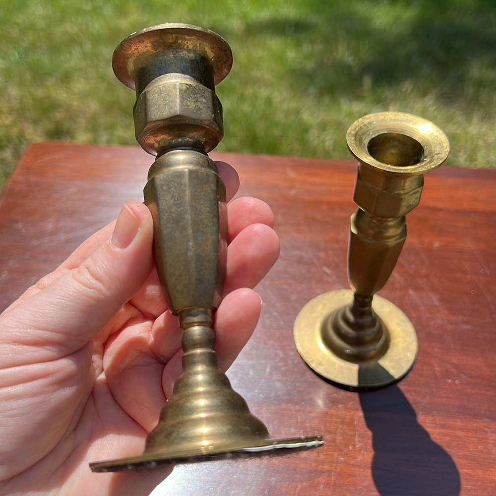 Colonial Williamsburg Gold Brass Candlestick Holders Set Taper Candle Holders - Picture 4 of 8